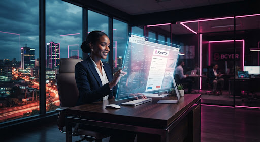 Corporate boardroom setup and NGO tender paperwork at Boratech Cyber in Eldoret