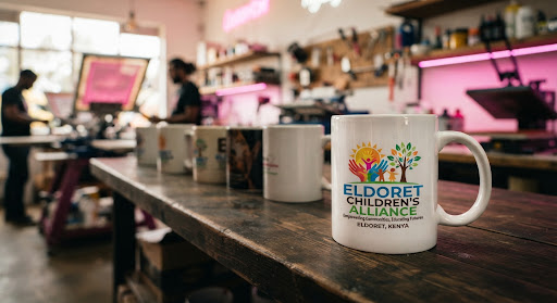High-gloss ceramic mugs printed in Eldoret