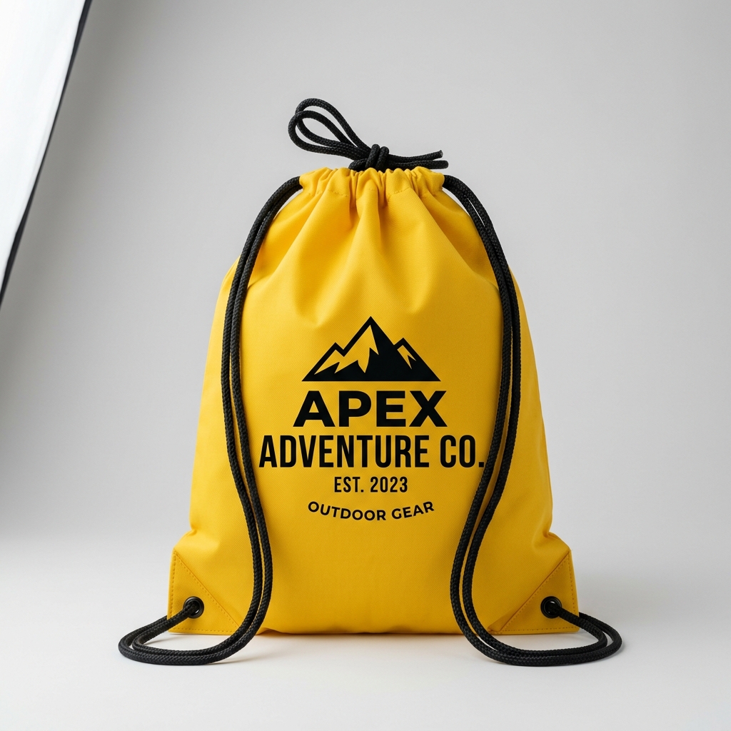 Custom printed yellow drawstring bags by BoraTech Cyber Eldoret